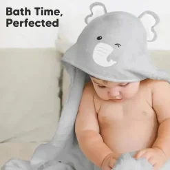 Keababies - Cuddle Baby Hooded Towel, Elephant