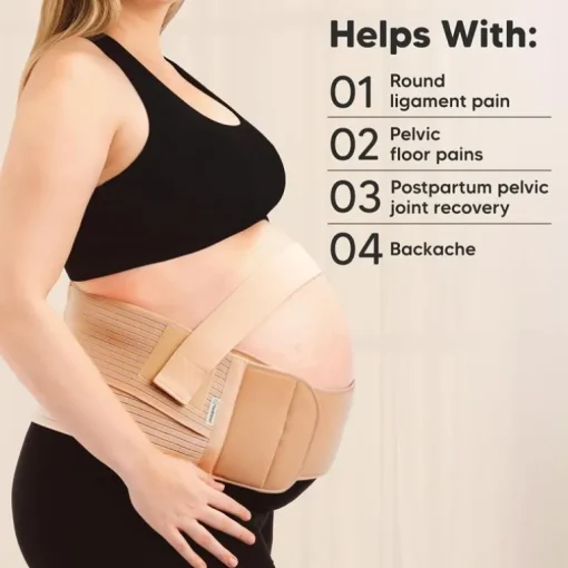 Keababies - 2-in-1 Pregnancy Belly Support Band, Classic Ivory