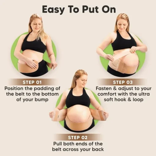 Keababies - 2-in-1 Pregnancy Belly Support Band, Classic Ivory