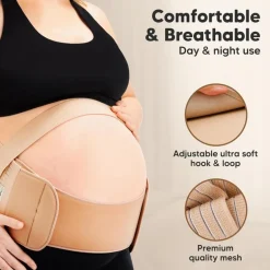 Keababies - 2-in-1 Pregnancy Belly Support Band, Classic Ivory