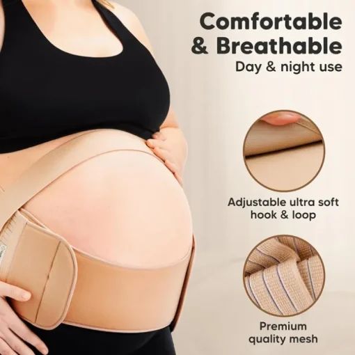 Keababies - 2-in-1 Pregnancy Belly Support Band, Classic Ivory