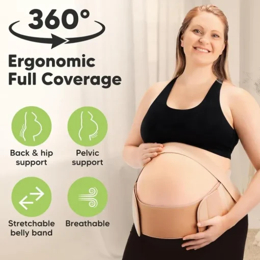 Keababies - 2-in-1 Pregnancy Belly Support Band, Classic Ivory