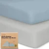 Keababies - Isla Fitted Mini Crib Sheets, Pack And Play Sheet, Steel