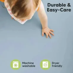 Keababies - Isla Fitted Mini Crib Sheets, Pack And Play Sheet, Steel