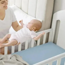 Keababies - Isla Fitted Mini Crib Sheets, Pack And Play Sheet, Steel