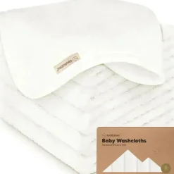 Keababies - 6-Pack Baby Wash Cloths, White