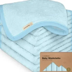 Keababies - 6-Pack Baby Wash Cloths, Bravo Blue