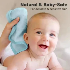 Keababies - 6-Pack Baby Wash Cloths, Bravo Blue