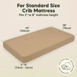 Keababies - 2-Pack Organic Cotton Fitted Crib Sheet, Pecan