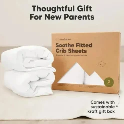 Keababies - 2-Pack Organic Cotton Fitted Crib Sheet, | Soft White
