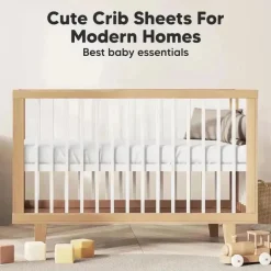 Keababies - 2-Pack Organic Cotton Fitted Crib Sheet, | Soft White