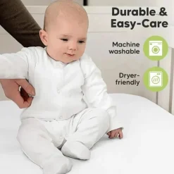 Keababies - 2-Pack Organic Cotton Fitted Crib Sheet, | Soft White
