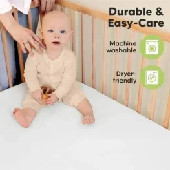 Keababies - 2-Pack Organic Cotton Fitted Crib Sheet, | Soft White