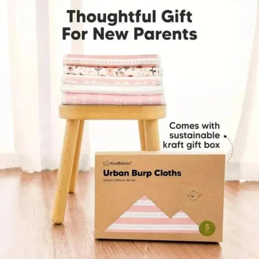 Keababies - 5-Pack Urban Burp Cloths, Sweet Charm