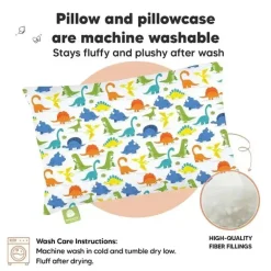 Keababies - 13X18 Toddler Pillow With Pillowcase, Happy Dino
