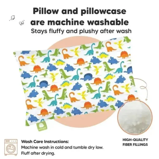 Keababies - 13X18 Toddler Pillow With Pillowcase, Happy Dino