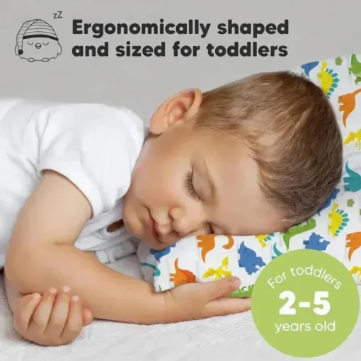 Keababies - 13X18 Toddler Pillow With Pillowcase, Happy Dino