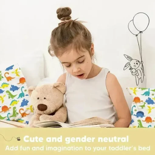 Keababies - 13X18 Toddler Pillow With Pillowcase, Happy Dino