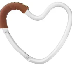 Kidco - BUGGY HEART HOOK da BUGGYGEAR, alumínio prateado/couro marrom