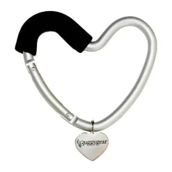 Kidco - BUGGY HEART HOOK da BUGGYGEAR, espuma preta/alumínio prateado