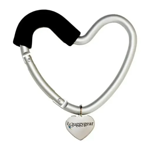 Kidco - BUGGY HEART HOOK da BUGGYGEAR, espuma preta/alumínio prateado
