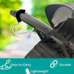 Kidco - BUGGY HEART HOOK da BUGGYGEAR, espuma preta/alumínio prateado