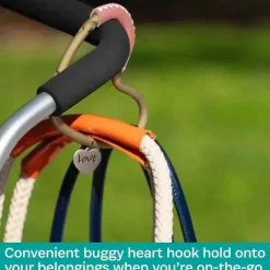 Kidco - BUGGY HEART HOOK da BUGGYGEAR, ouro rosa/couro rosa