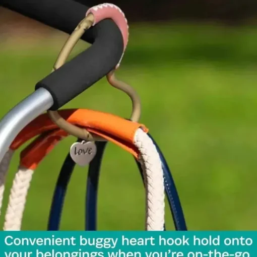 Kidco - BUGGY HEART HOOK da BUGGYGEAR, ouro rosa/couro rosa