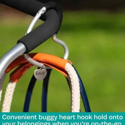 Kidco - BUGGY HEART HOOK da BUGGYGEAR, espuma preta/alumínio prateado