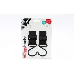 Kidco - Buggygear Premium Anti-Slip Boutique Buggy Hooks, preto fosco, conjunto de 2
