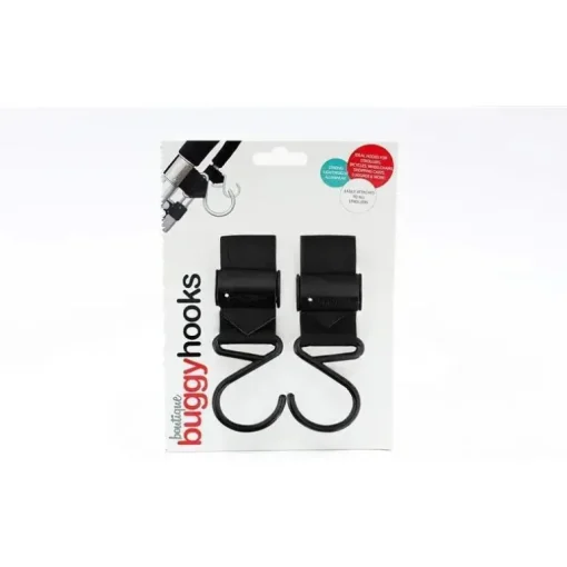 Kidco - Buggygear Premium Anti-Slip Boutique Buggy Hooks, preto fosco, conjunto de 2