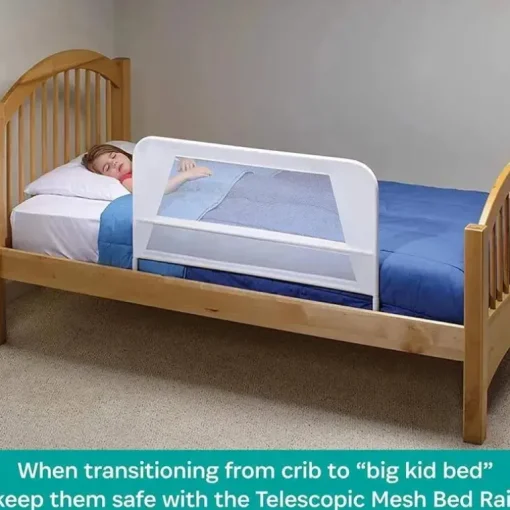 Kidco - Protetor de trilho para cama infantil em malha de 39 polegadas de comprimento, branco
