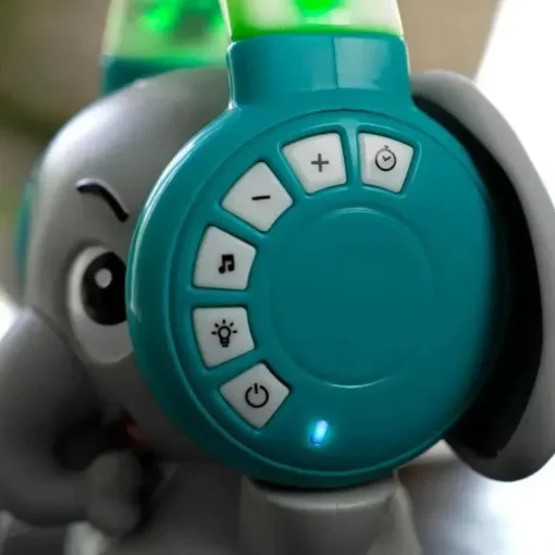 Kids II - Baby Einstein Earl The Elephant Máquina de som de chupeta Bluetooth, luz noturna de música de fluxo