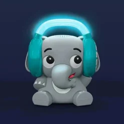 Kids II - Baby Einstein Earl The Elephant Máquina de som de chupeta Bluetooth, luz noturna de música de fluxo