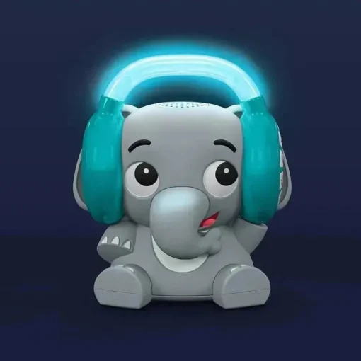 Kids II - Baby Einstein Earl The Elephant Máquina de som de chupeta Bluetooth, luz noturna de música de fluxo
