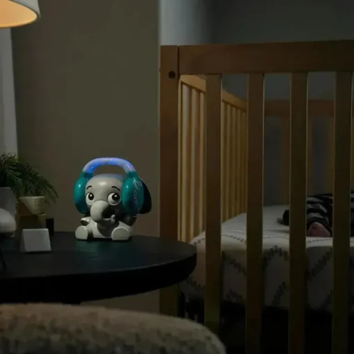 Kids II - Baby Einstein Earl The Elephant Máquina de som de chupeta Bluetooth, luz noturna de música de fluxo