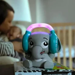 Kids II - Baby Einstein Earl The Elephant Máquina de som de chupeta Bluetooth, luz noturna de música de fluxo