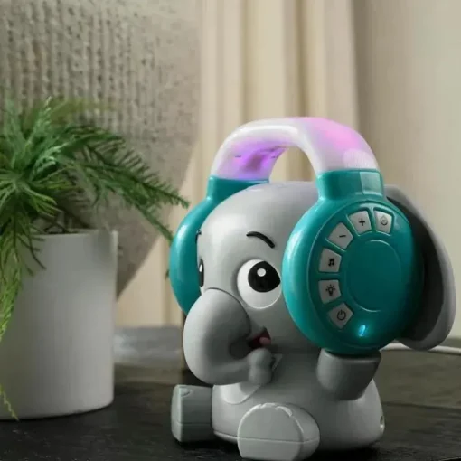 Kids II - Baby Einstein Earl The Elephant Máquina de som de chupeta Bluetooth, luz noturna de música de fluxo