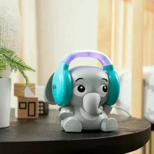 Kids II - Baby Einstein Earl The Elephant Máquina de som de chupeta Bluetooth, luz noturna de música de fluxo