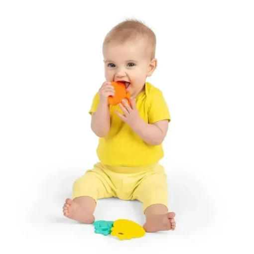 Kids II - Bright Starts Gummy Buddies 3-Pack mordedores texturizados, elefante, leão, macaco