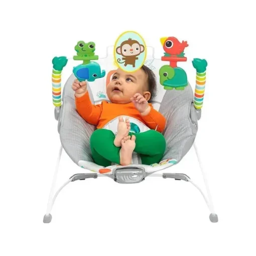 Kids II - Bright Starts Playful Paradise Confortável Cadeirinha para Bebê com Vibração Calmante