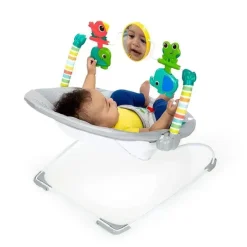 Kids II - Bright Starts Playful Paradise Confortável Cadeirinha para Bebê com Vibração Calmante