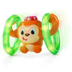 Kids II - Bright Starts Roll &amp; Glow Macaco rastejando brinquedo para bebê