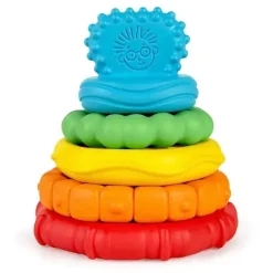 Kids II - Brinquedo mordedor multitexturizado Stack &amp; Teethe