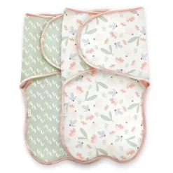 Kids II - 2Pk Ingenuity Farewell Fuss Swaddle, Posy/Floral