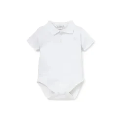 Kissy Kissy - Body de manga curta para bebê com gola de malha, branco