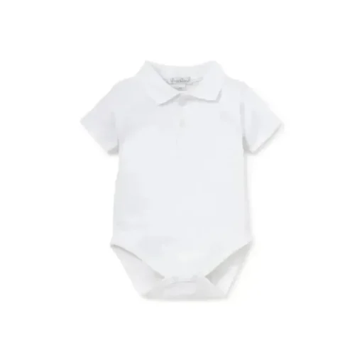 Kissy Kissy - Body de manga curta para bebê com gola de malha, branco