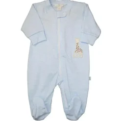 Kissy Kissy - Calça listrada para bebê menino com zíper Sophie La Girafe, azul claro