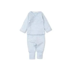 Kissy Kissy - Conjunto de calça com pés para bebê menino, azul claro
