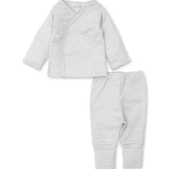 Kissy Kissy - Conjunto de calça com pés neutros para bebê, cinza
